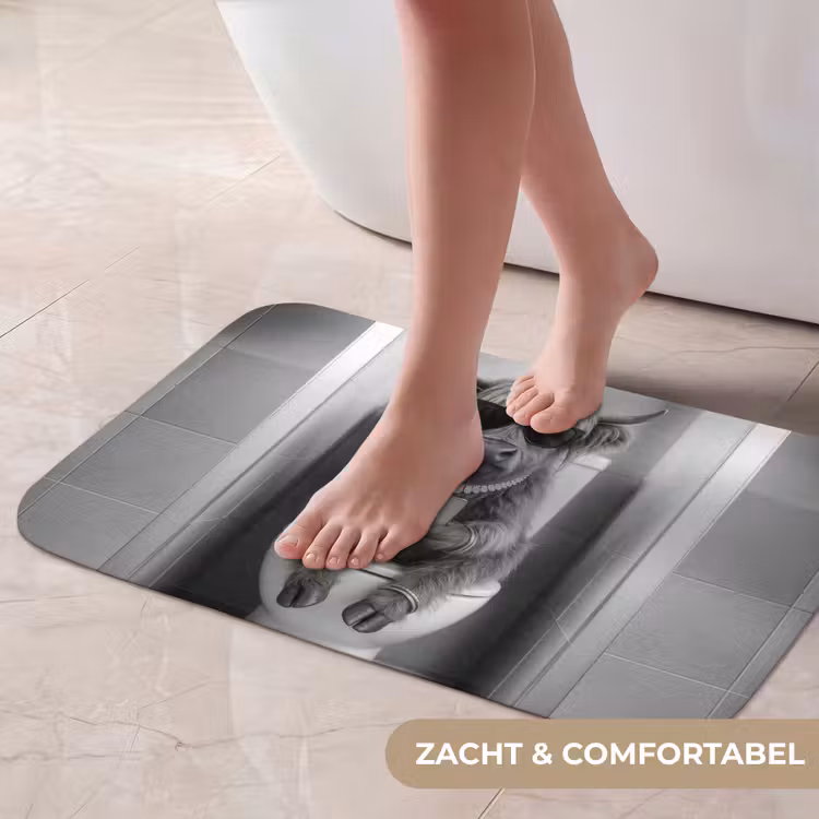 Stier - Telefoon - Toilet - Zwart - Wit Badmat klein -USP_ZachtNL