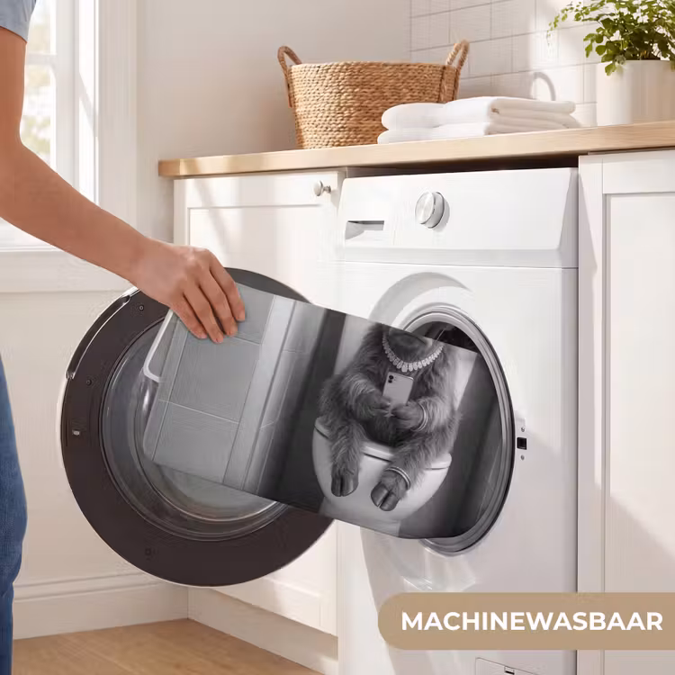 Stier - Telefoon - Toilet - Zwart - Wit Badmat klein -USP_WasbaarNL