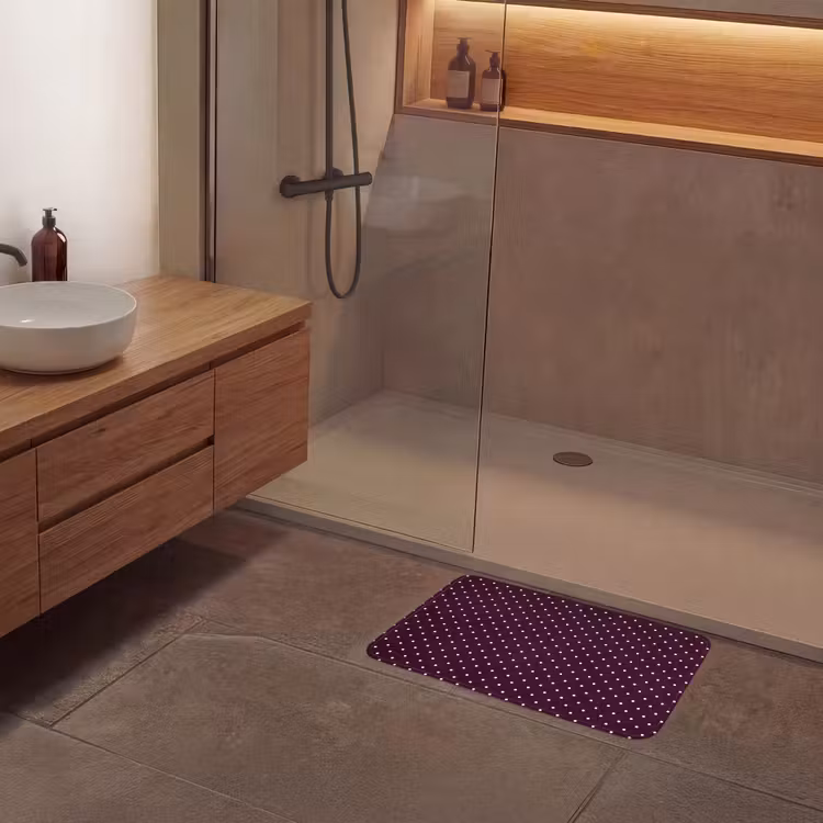 Stippen - Modern - Paars Badmat klein 997 -sfeer2