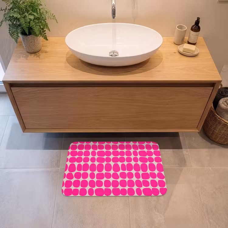 Stippen - Patroon - Roze Badmat klein 997 -sfeer1