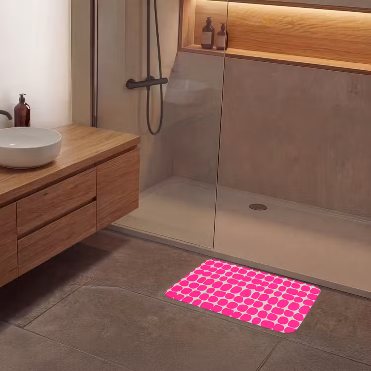 Stippen - Patroon - Roze Badmat klein 997 -sfeer2