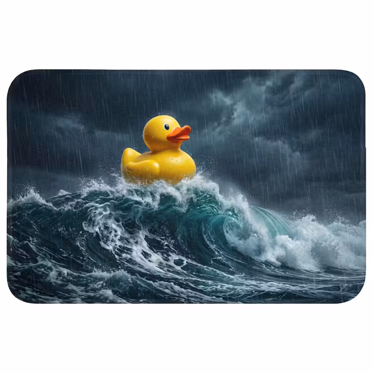 Storm - Badeend - Golven Badmat klein -3d