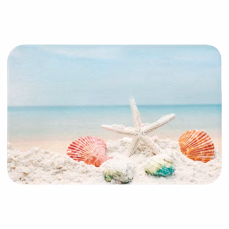 Strand - Zeester - Schelpen - Zee Badmat klein -3d