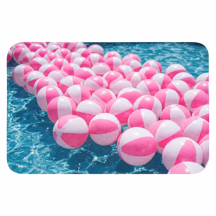 Strandballen - Roze - Water Badmat klein -3d