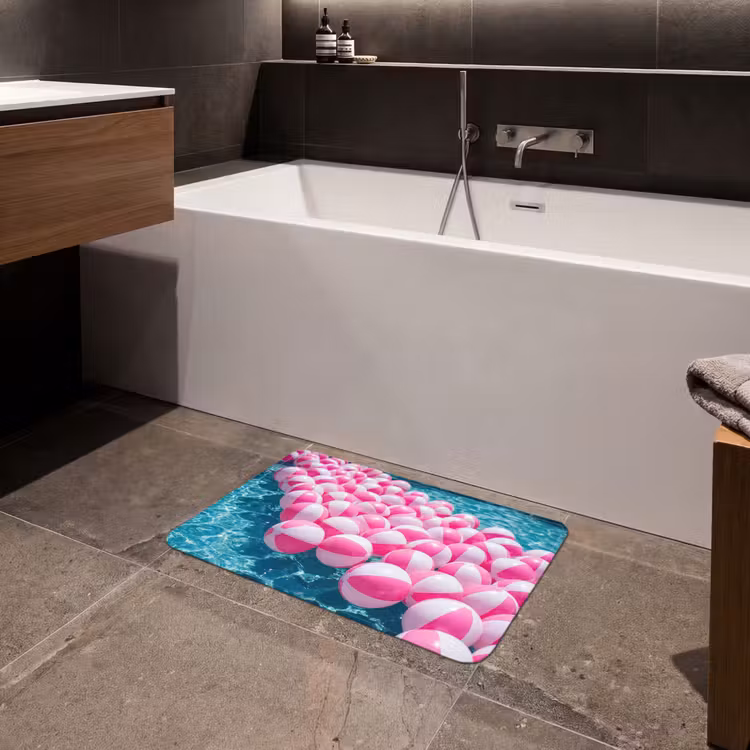 Strandballen - Roze - Water Badmat klein -sfeer3