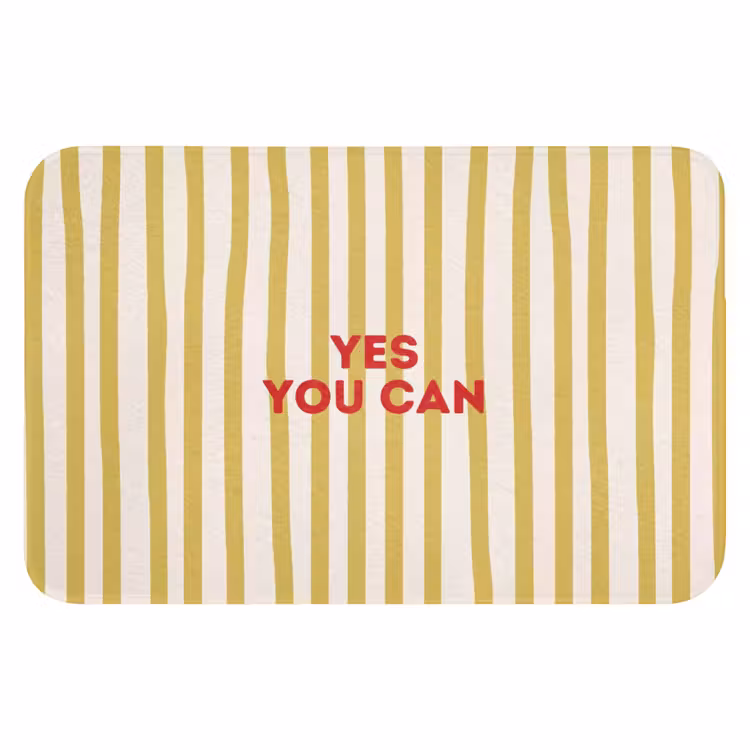 Strepen - Abstract - Yes you can - Rood Badmat klein -3d