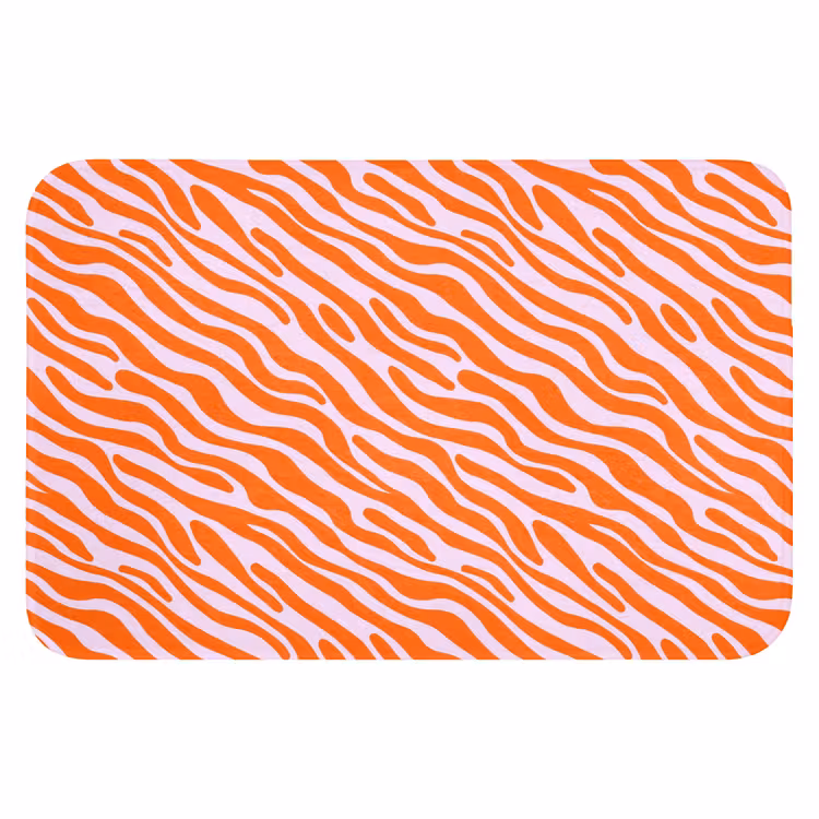 Strepen - Dynamisch - Oranje Badmat klein 997 -3d
