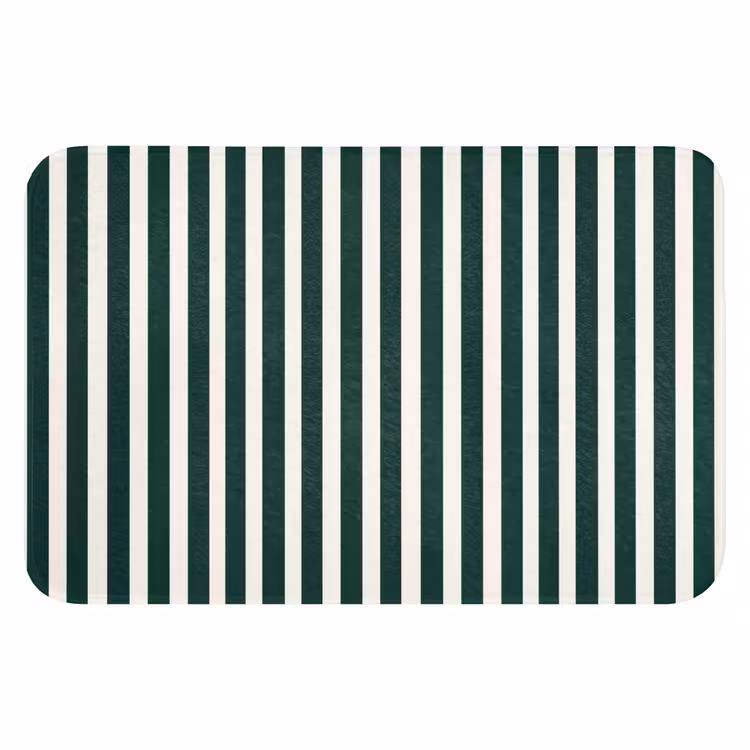 Strepen - Klassiek - Groen Badmat klein 997 -3d