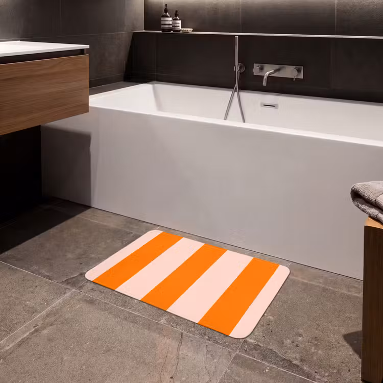 Strepen - Modern - Oranje Badmat klein 997 -sfeer3