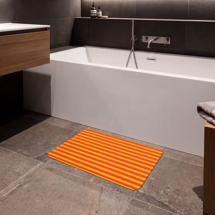 Strepen - Patroon - Oranje Badmat klein 997 -sfeer3
