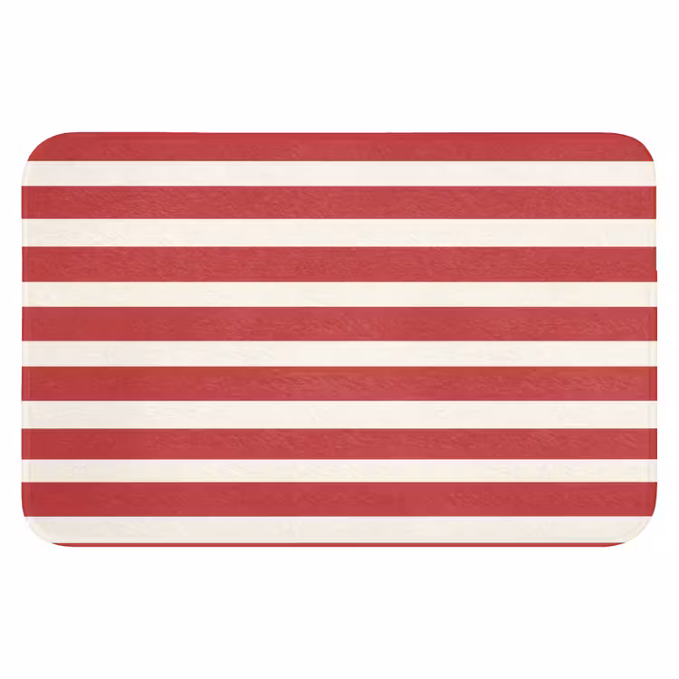 Strepen - Patroon - Rood Badmat klein 997 -3d