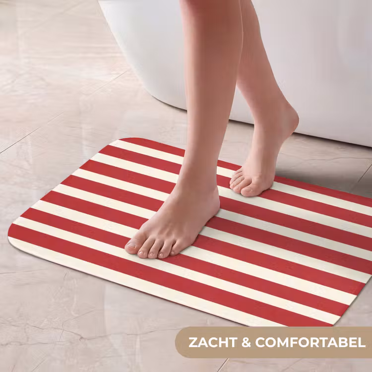 Strepen - Patroon - Rood Badmat klein 997 -USP_ZachtNL