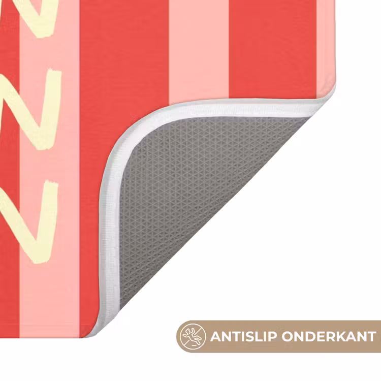 Strepen - Rood - Try again Badmat klein -USP_AntislipNL
