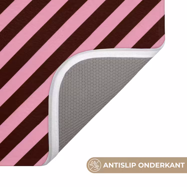 Strepen - Roze - Bruin Badmat klein 997 -USP_AntislipNL