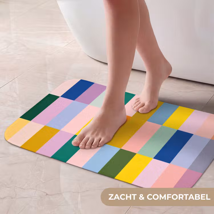 Stroken - Blauw - Patroon - Abstract Badmat klein -USP_ZachtNL