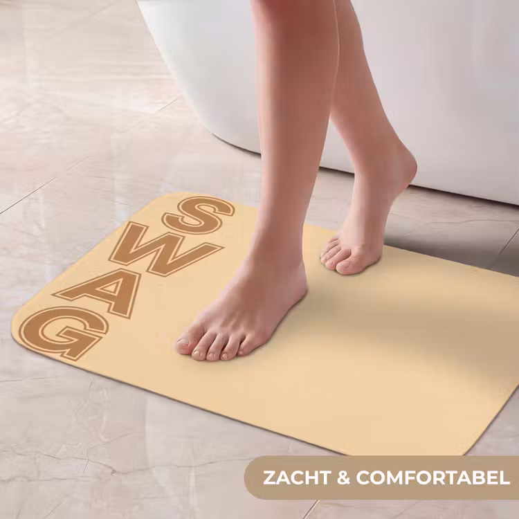 Swag - Bruin - Beige Badmat klein -USP_ZachtNL