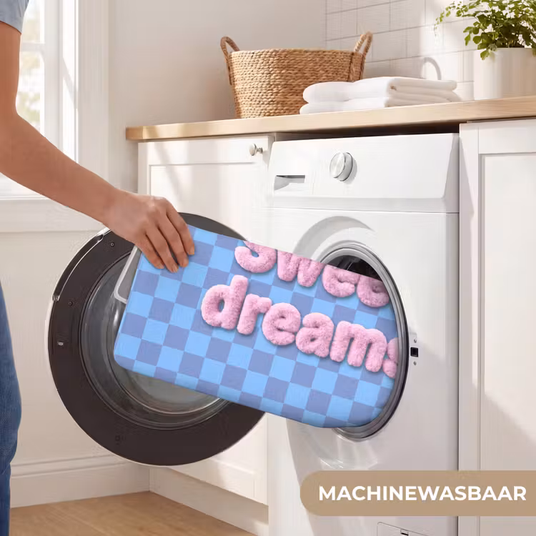 Sweet dreams - Vierkanten - Roze - Blauw Badmat klein -USP_WasbaarNL