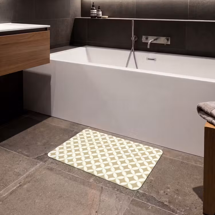 Symmetrisch - Motief - Beige Badmat klein 997 -sfeer3