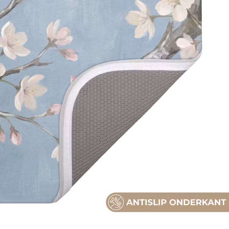 Takken - Kersenbloesem - Blauw Badmat klein -USP_AntislipNL
