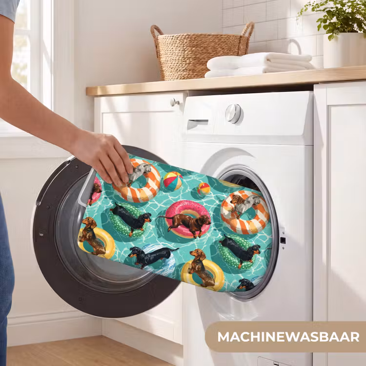 Teckels - Zwembad - Kleurrijk Badmat klein 997 -USP_WasbaarNL