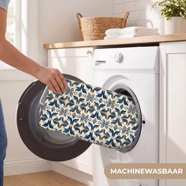 Tegel - Patroon - Blauw - Beige Badmat klein 997 -USP_WasbaarNL
