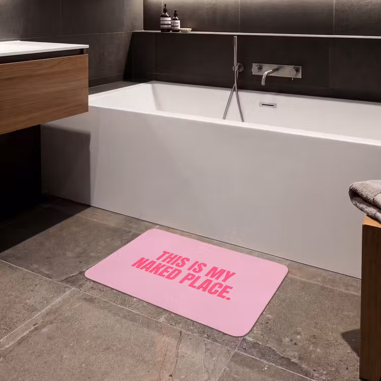 Tekst - Modern - Roze Badmat klein -sfeer3