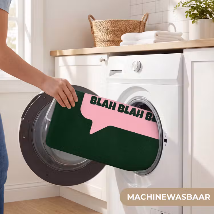 Tekstwolk - BLAH BLAH BLAH - Roze Badmat klein -USP_WasbaarNL