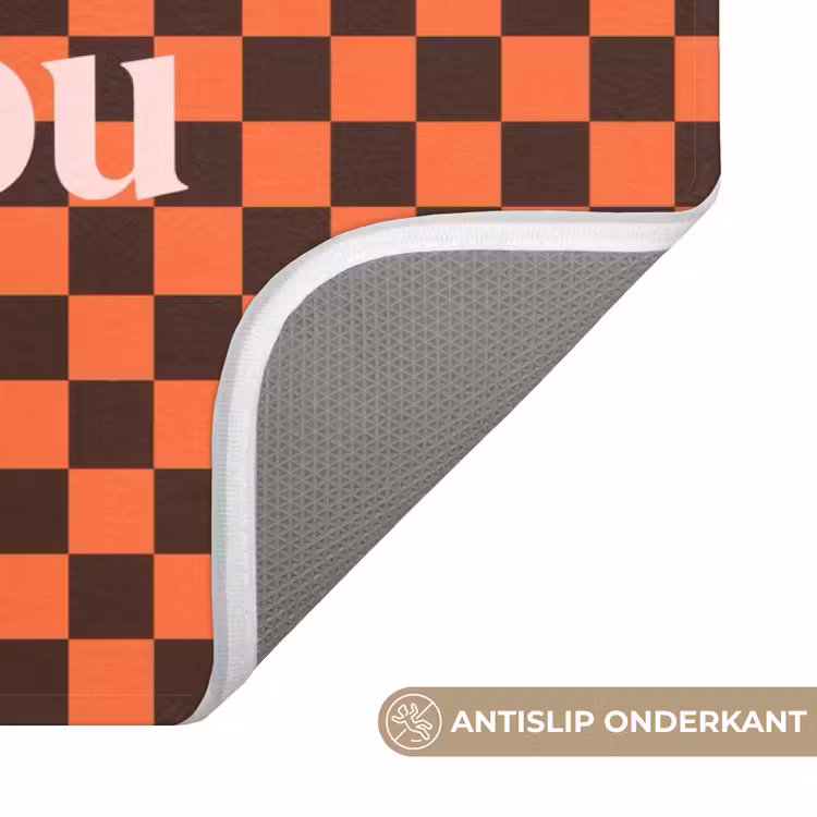 Tequila texted you - Glas - Vierkanten - Oranje Badmat klein -USP_AntislipNL