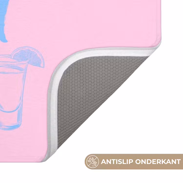 Tequila texted you - Roze - Blauw Badmat klein -USP_AntislipNL