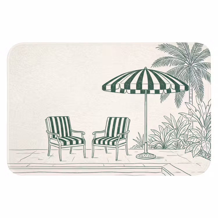 Terras - Illustratie - Groen Badmat klein -3d