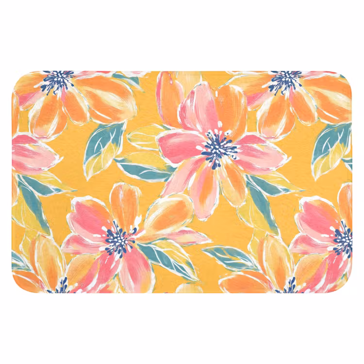 Textuur - Bloemen - Kleurrijk Badmat klein 997 -3d