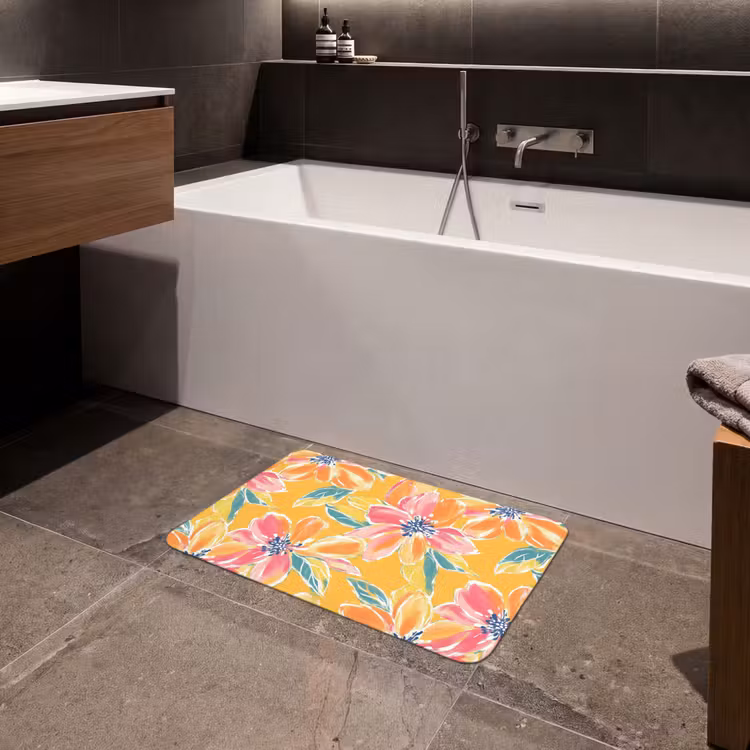 Textuur - Bloemen - Kleurrijk Badmat klein 997 -sfeer3