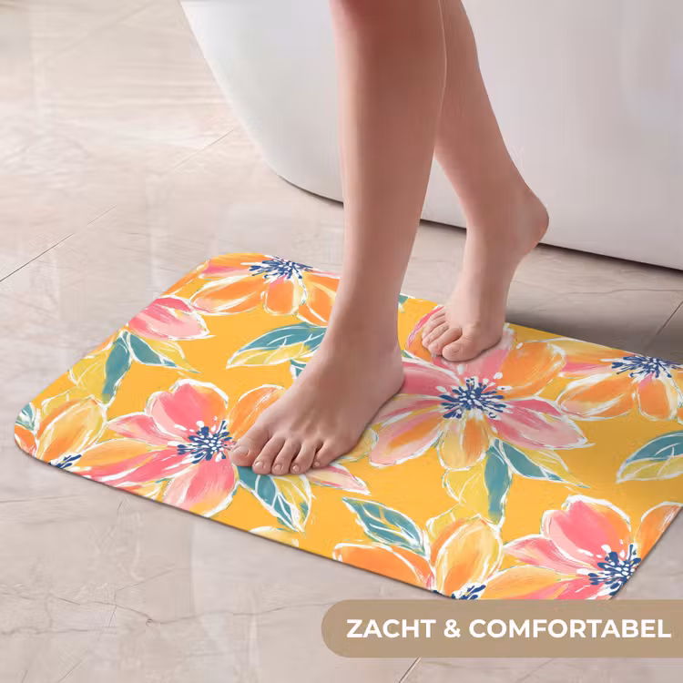 Textuur - Bloemen - Kleurrijk Badmat klein 997 -USP_ZachtNL