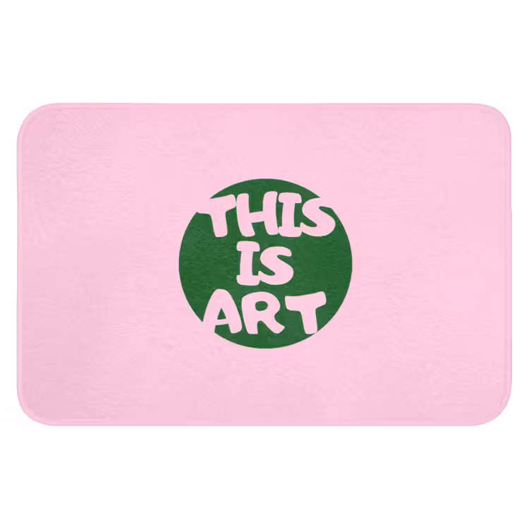 This is art - Tekst - Cirkel - Groen Badmat klein -3d