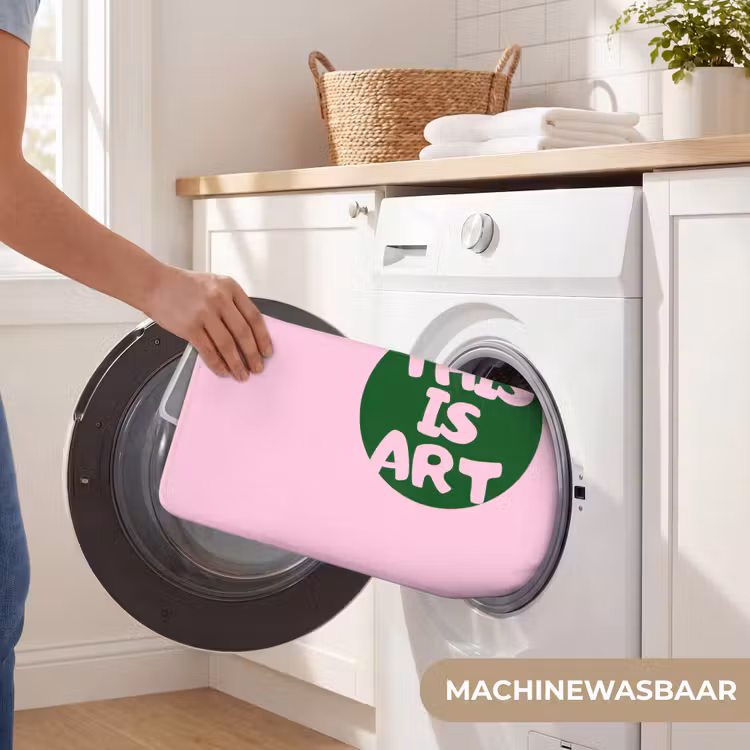 This is art - Tekst - Cirkel - Groen Badmat klein -USP_WasbaarNL
