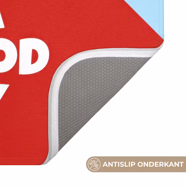 Today is a good day - Rood - lichtblauw Badmat klein -USP_AntislipNL