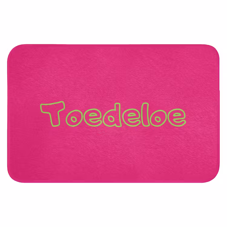 Toedeloe - Groen - Roze Badmat klein -3d