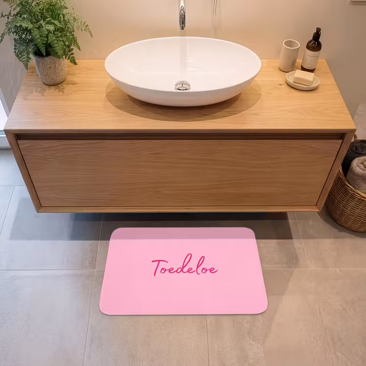 Toedeloe - Roze - Minimalistisch Badmat klein -sfeer1