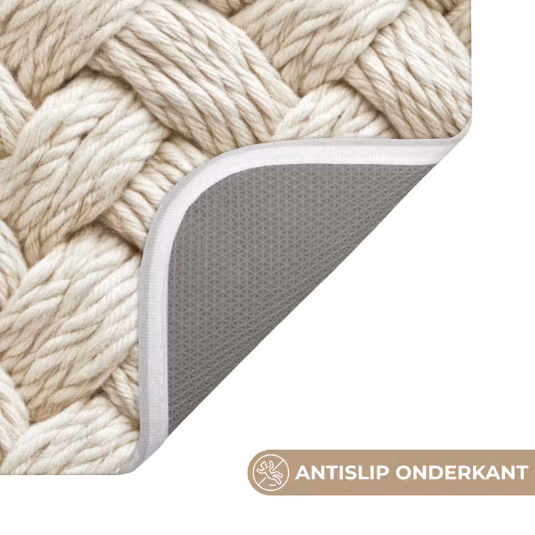 Touw - Gebreid - Beige Badmat klein 997 -USP_AntislipNL
