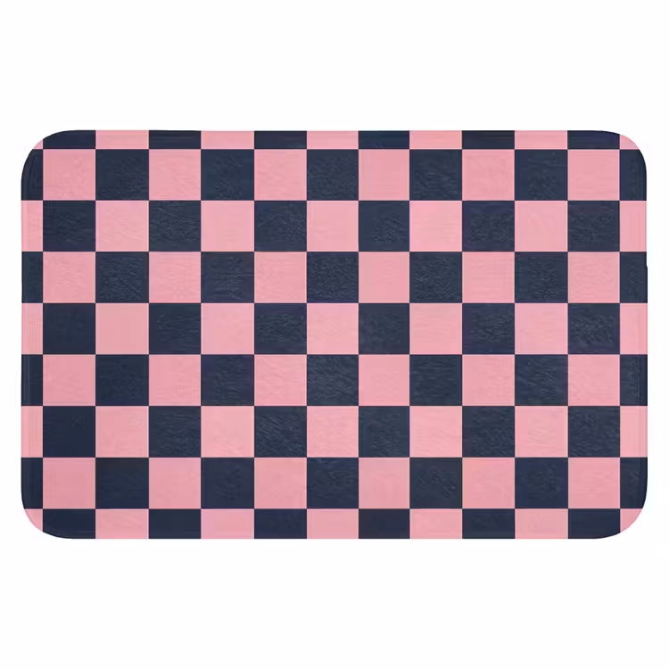 Traditioneel - Patroon - Blauw - Roze Badmat klein 997 -3d