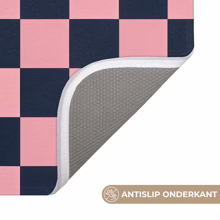 Traditioneel - Patroon - Blauw - Roze Badmat klein 997 -USP_AntislipNL