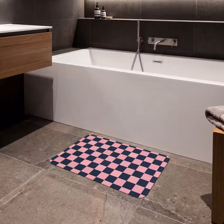 Traditioneel - Patroon - Blauw - Roze Badmat klein 997 -sfeer3