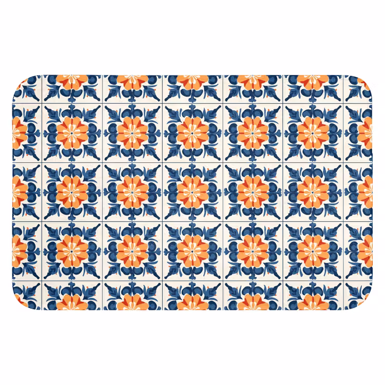 Traditioneel - Tegel - Oranje Badmat klein 997 -3d
