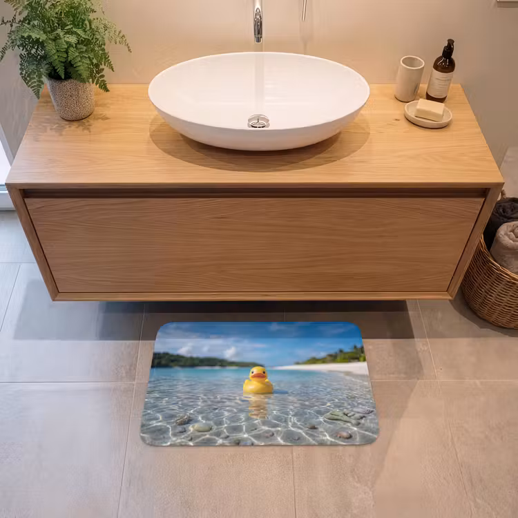 Tropisch - Badeend - geel Badmat klein -sfeer1