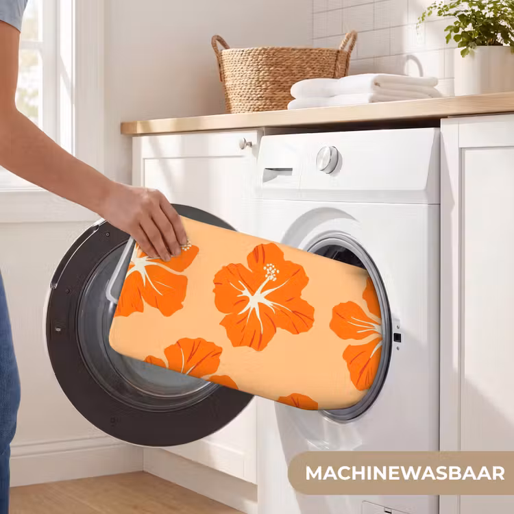 Tropisch - Hibiscus - Oranje Badmat klein 997 -USP_WasbaarNL