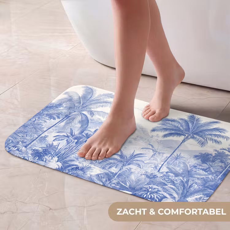 Tropisch - Jungle - Blauw Badmat klein -USP_ZachtNL