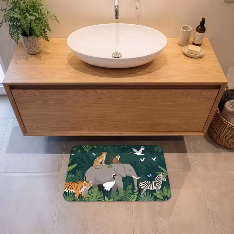 Tropisch - Jungle -  Groen Badmat klein -sfeer1