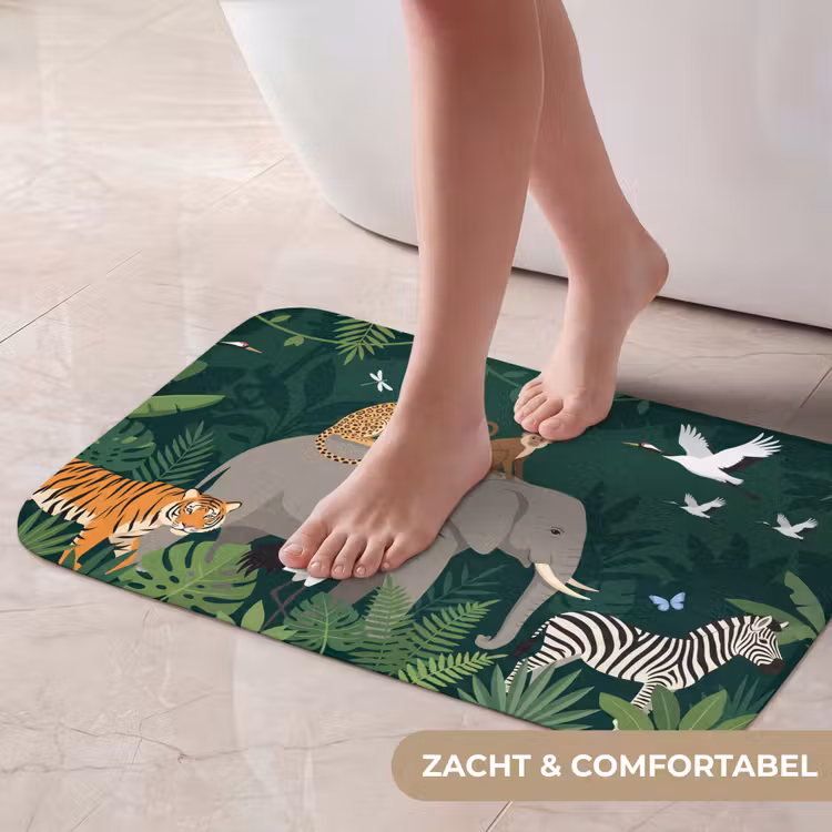 Tropisch - Jungle -  Groen Badmat klein -USP_ZachtNL