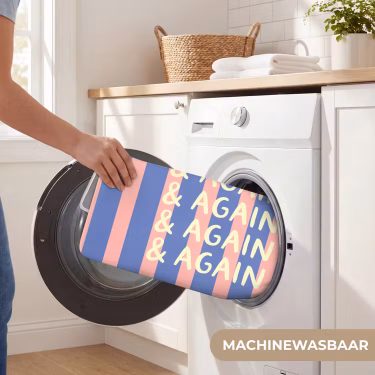 Try again - Strepen - Roze - Verticaal - Blauw Badmat klein -USP_WasbaarNL
