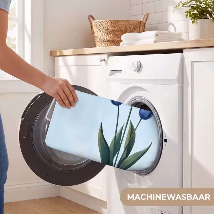 Tulpen - Blauw - Bladeren Badmat klein -USP_WasbaarNL